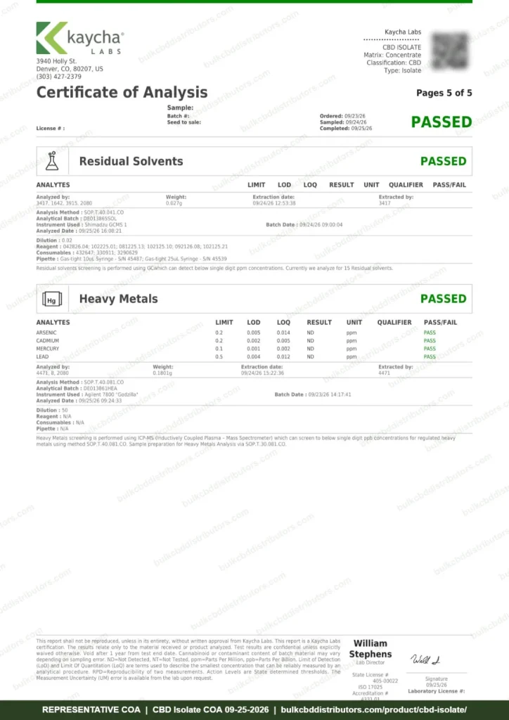 CBD Isolate COA page 5 of 5