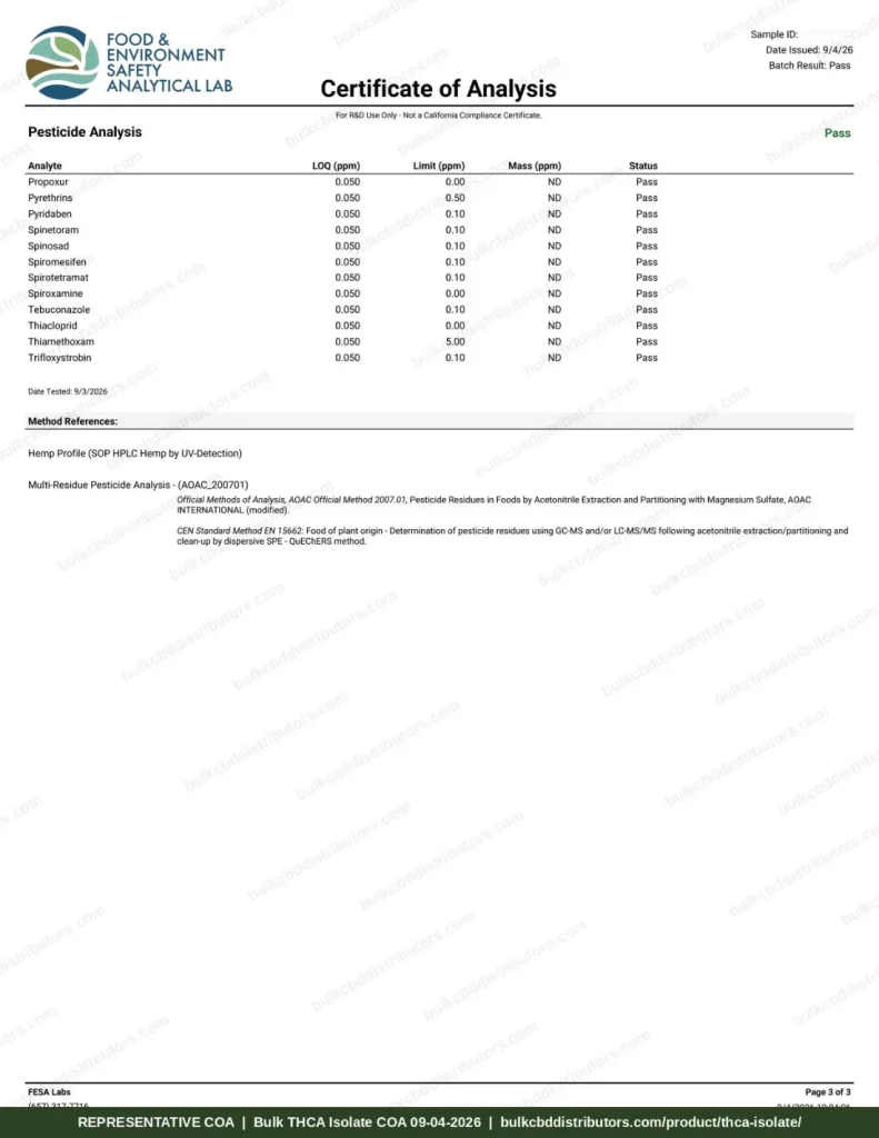 THCA Isolate COA page 3 of 3