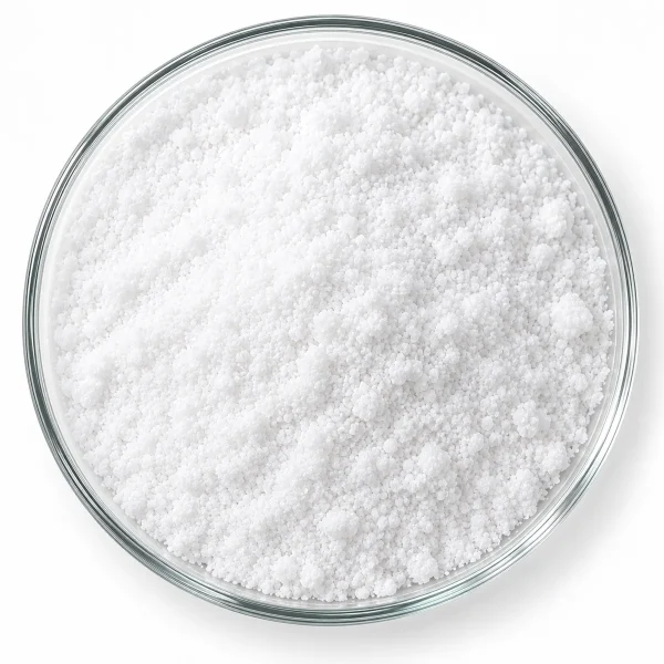 Close-up of fine crystalline CBD isolate powder