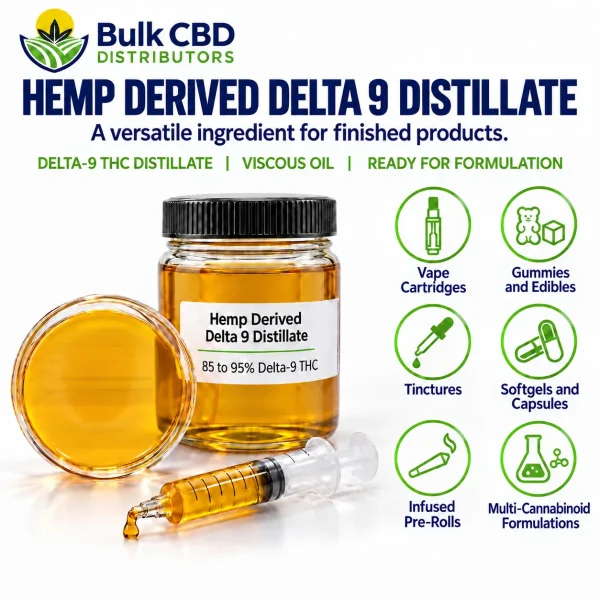Hemp Derived Delta 9 Distillate formulation applications for private label products