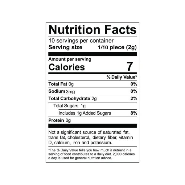 Smokiez Jamberry Hemp Delta-9 THC + CBN Gummy Nutrition Facts
