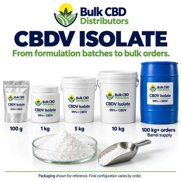 Bulk size options for buying CBDV isolate wholesale by the kilogram
