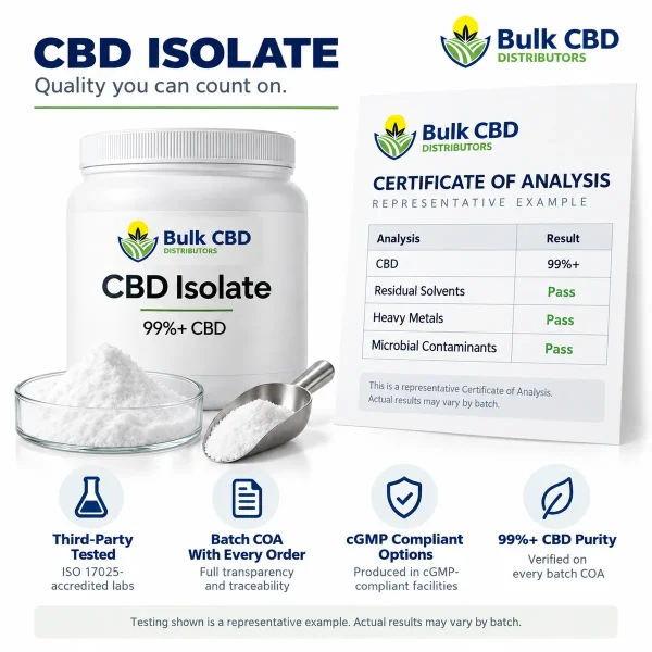 CBD isolate with a certificate of analysis from third-party lab testing