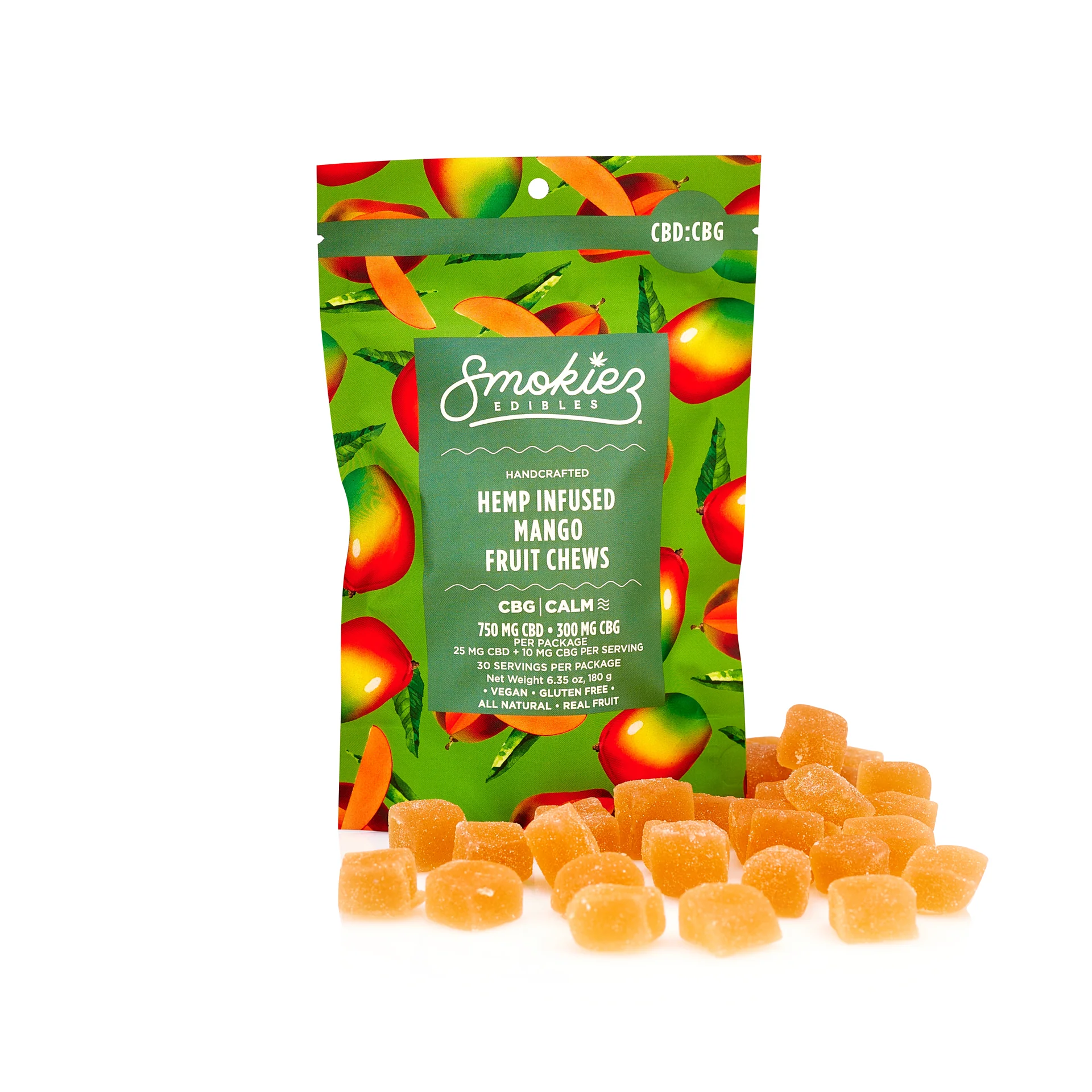 Smokiez Mango Cbd:cbg 2.5:1 Gummies Smokiez 30-Pack Mango Cbd + Cbg Gummies