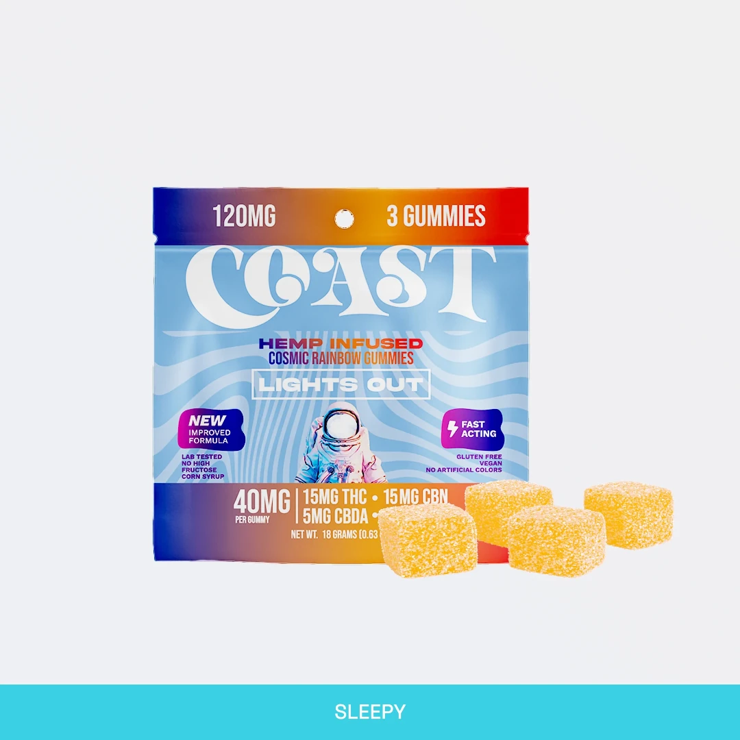 Coast Smokes 3Ct Gummies Coast Smokes 3Ct Gummies - Lights Out (D9Thc+Cbn)