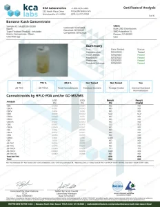 Banana Kush Star Sauce THCA COA page 1