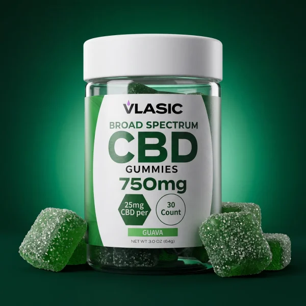Vlasic Labs Broad Spectrum CBD Gummies Guava 750mg jar