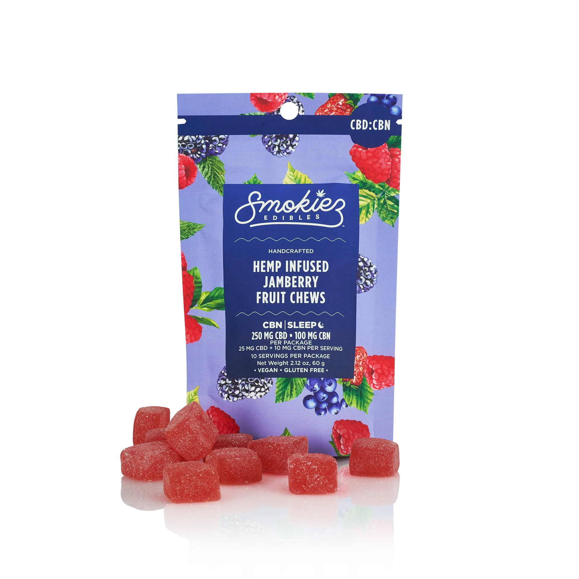 Smokiez Jamberry Cbd:cbn 2.5:1 Gummies Smokiez 10-Pack Jamberry Cbd + Cbn Gummies