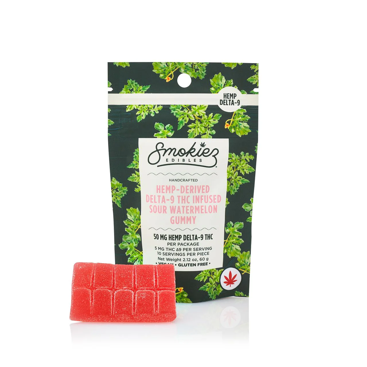 Smokiez Sour Watermelon Hemp Delta-9 Thc Gummy - 10 Servings - 5 Mg Per Serving Smokiez Sour Watermelon Hemp Delta-9 Thc Gummy - 10 Servings - 5 Mg Per Serving