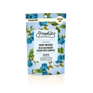 Smokiez Sugar-Free Blue Raspberry CBD Gummies - 10 pack