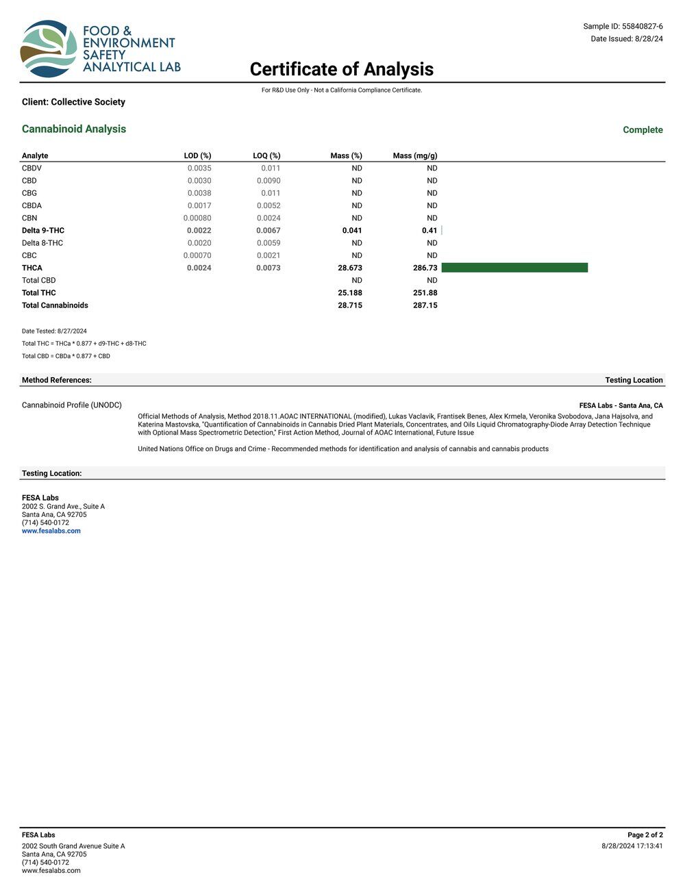 Lost Jane Cosmic Cereal Exotic THCA Flower COA Page 2 8-28-24