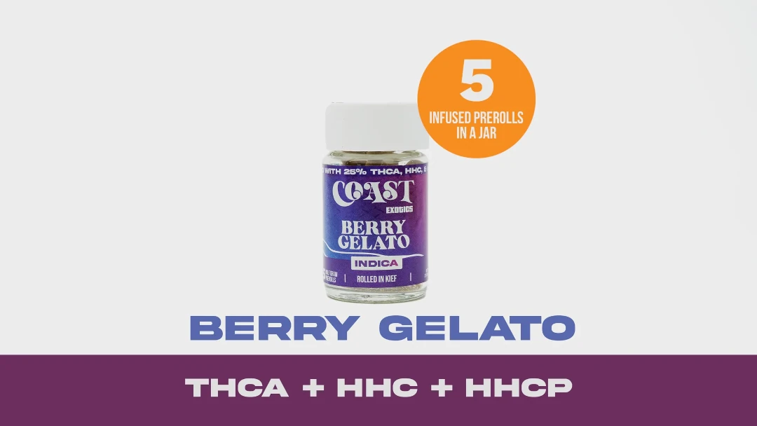Coast Smokes Thca-Infused 5Ct 0.5G Prerolls Coast Smokes Thca-Infused 5Ct 0.5G Prerolls - Berry Gelato