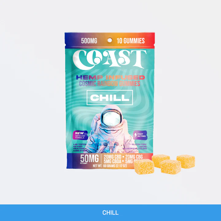 Coast Smokes 10Ct Gummies Coast Smokes 10Ct Gummies - Chill (Cbd+Cbg)