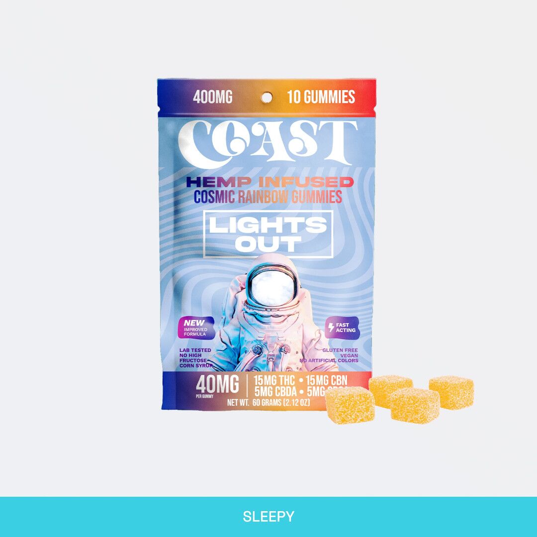 Coast Smokes 10Ct Gummies Coast Smokes 10Ct Gummies - Lights Out (D9Thc+Cbn)