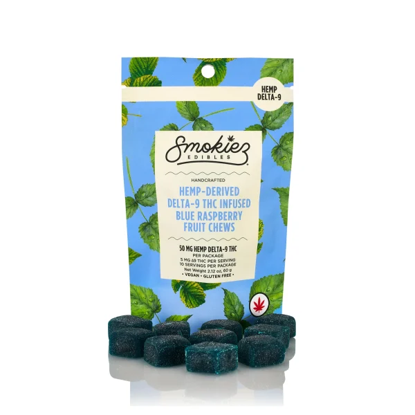 Smokiez Blue Raspberry 10Pk 50Mg Hemp Delta-9 Gummies