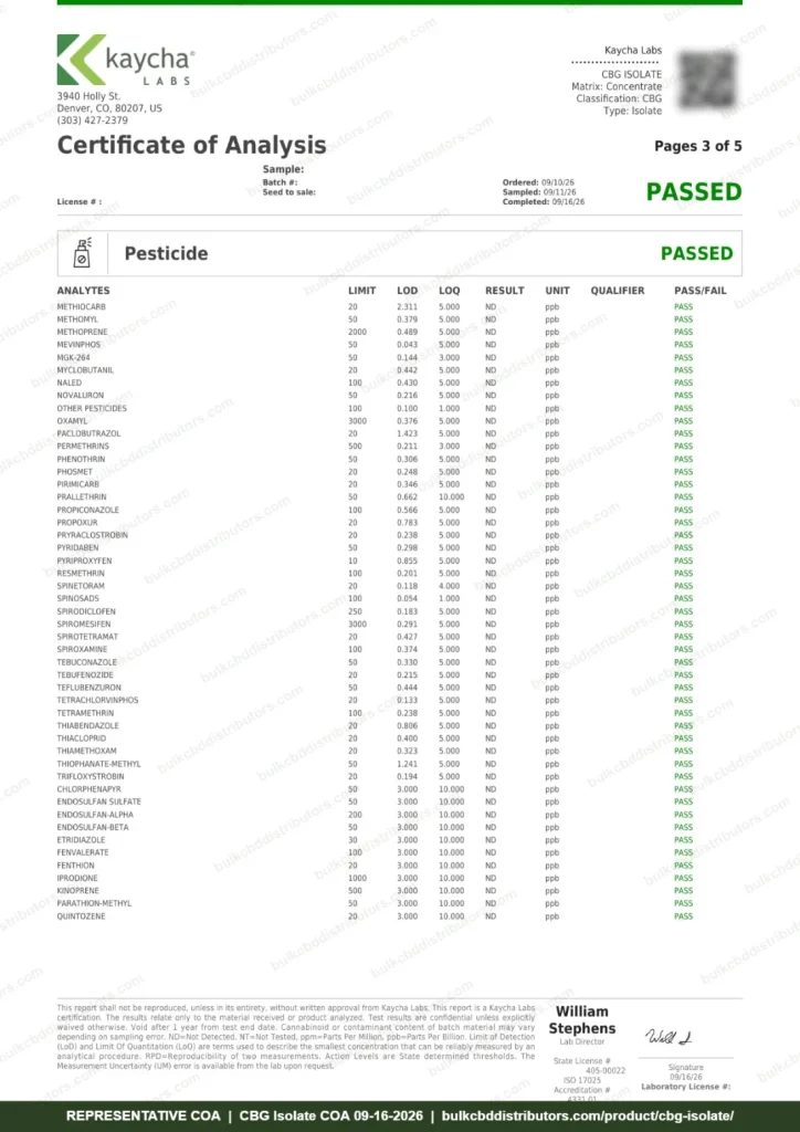 CBG Isolate COA page 3 of 5