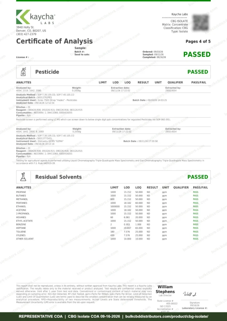 CBG Isolate COA page 4 of 5