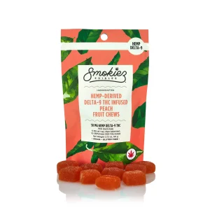 Delta 8 Edibles Smokiez Peach 10Pk 50Mg Hemp Delta-9 Gummies