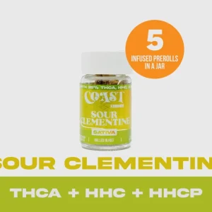 Coast Smokes THCa-Infused 5ct 0.5g Prerolls - Sour Clementine