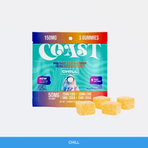 Delta 8 Edibles Coast Smokes 3Ct Gummies - Chill (Cbd+Cbg)